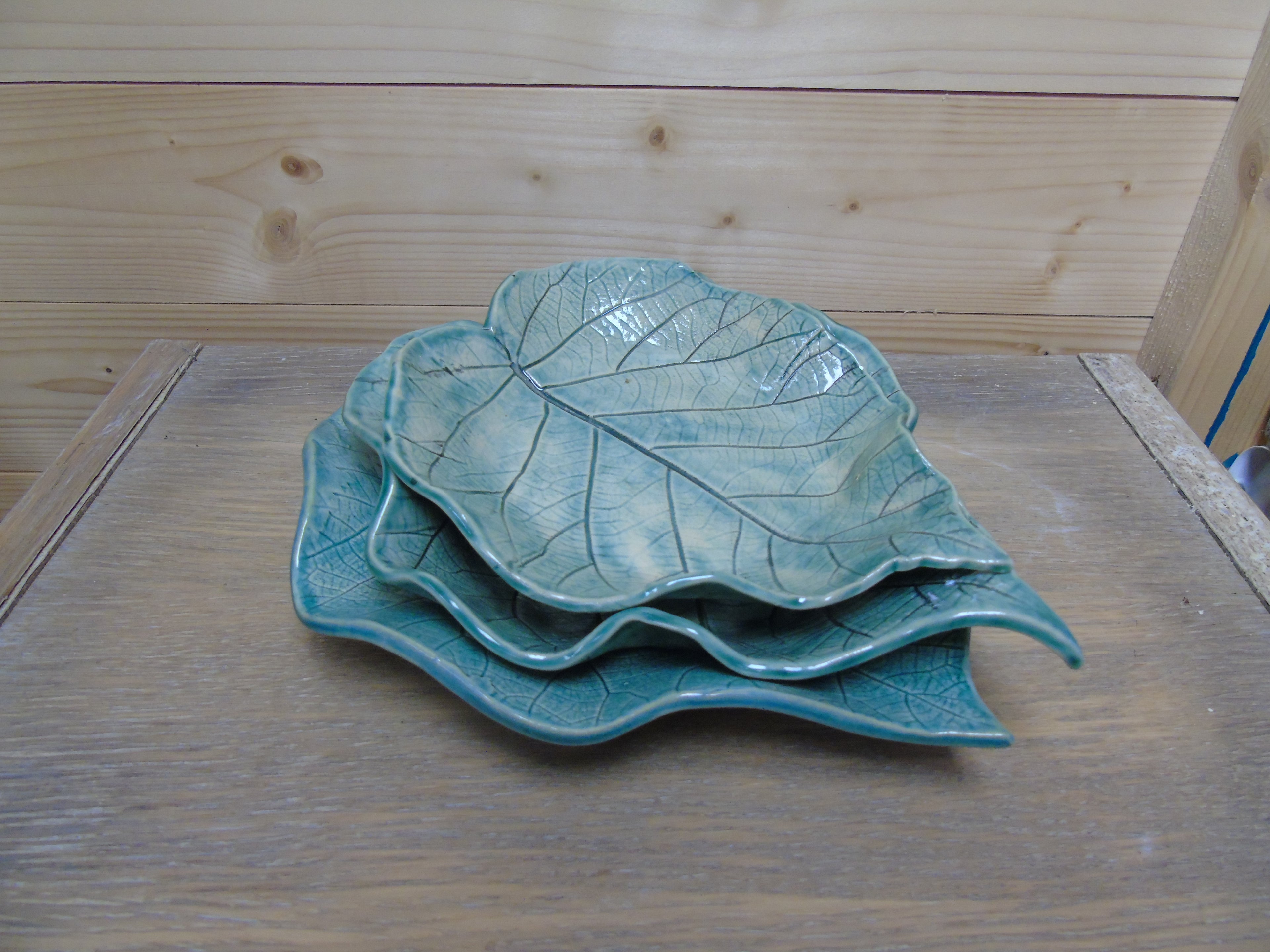 Set van 3 bladschalen