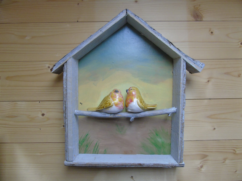 Vogelhuisje met twee vogeltjes
