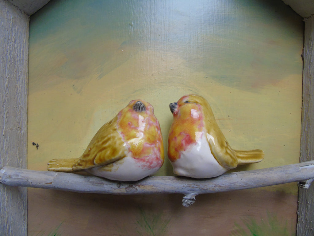 Vogelhuisje met twee vogeltjes