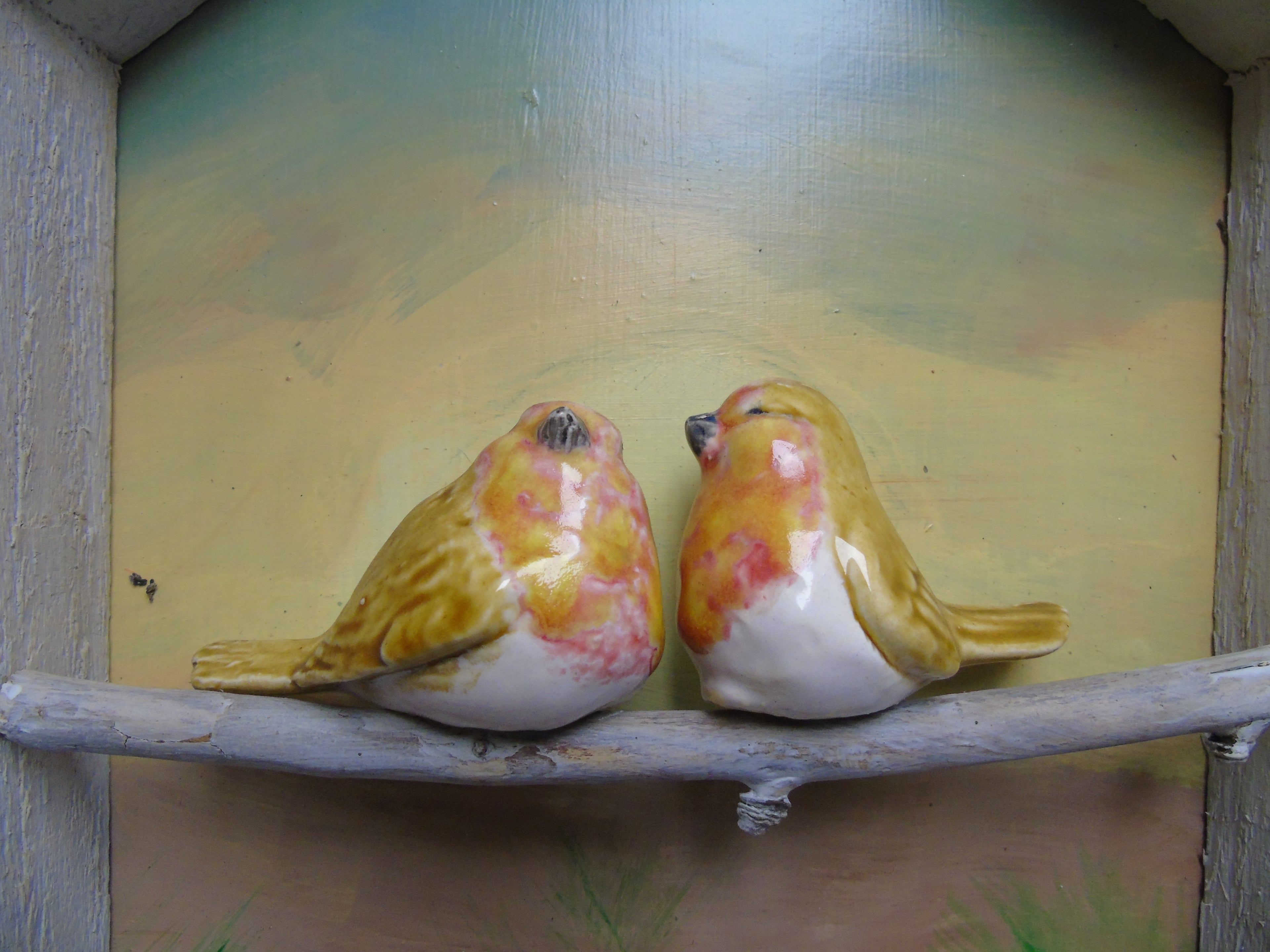 Vogelhuisje met twee vogeltjes