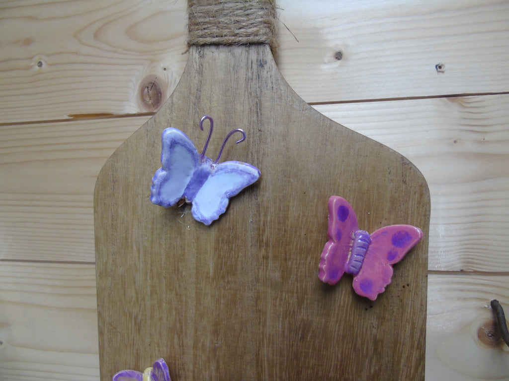 Kaasplank met bloemen en vlinders