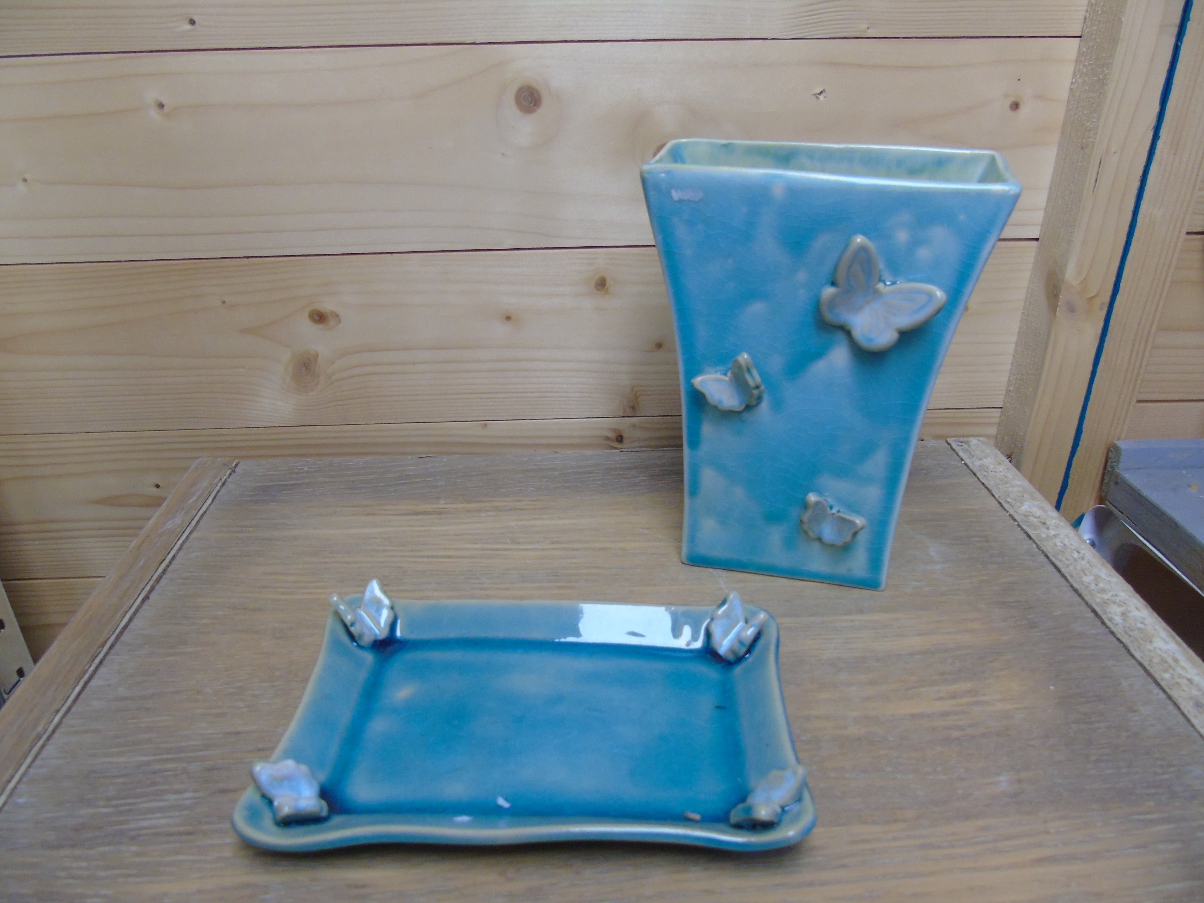 Set vaasje met vlinders