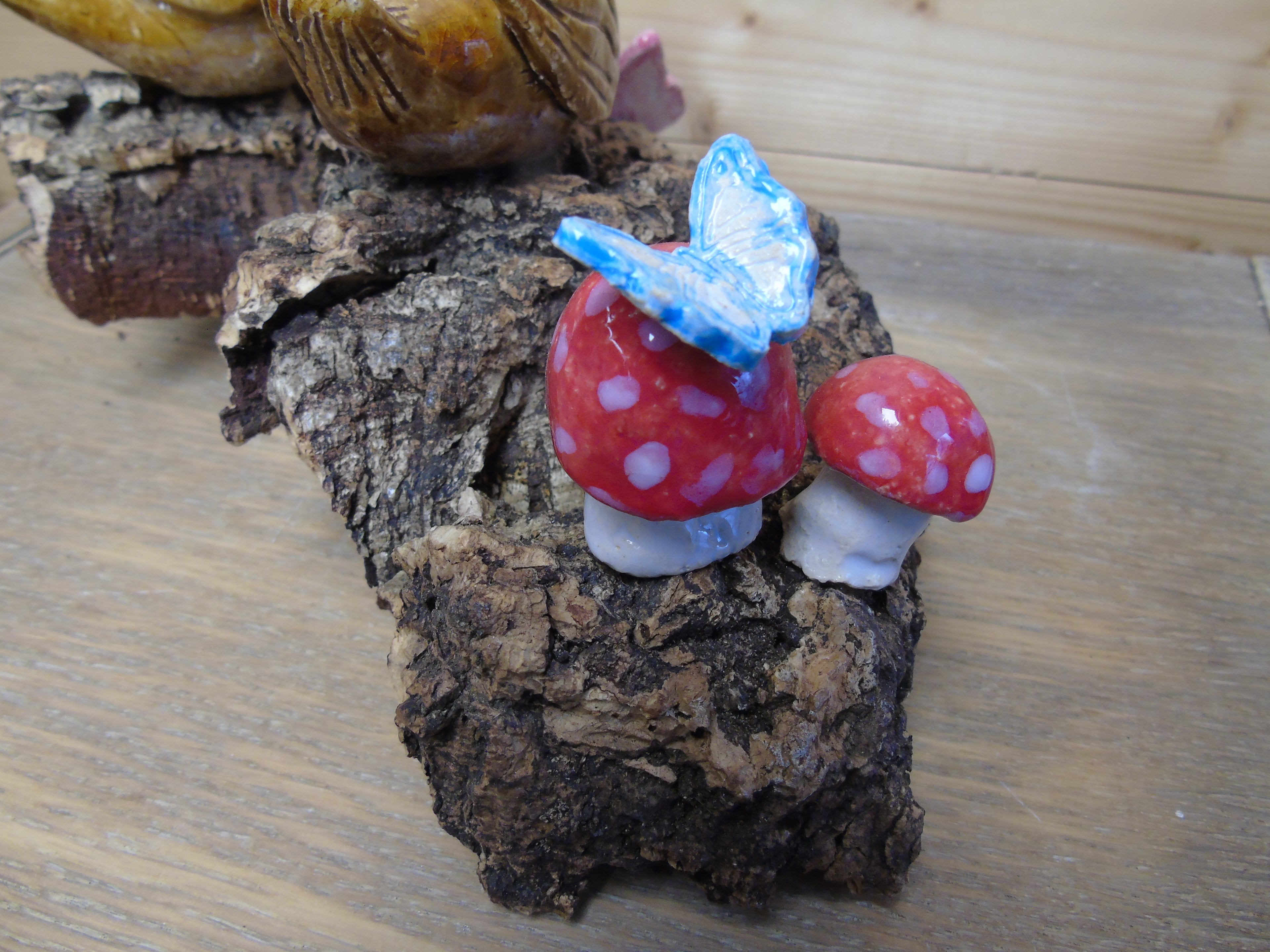 Compositie vogeltjes op hout