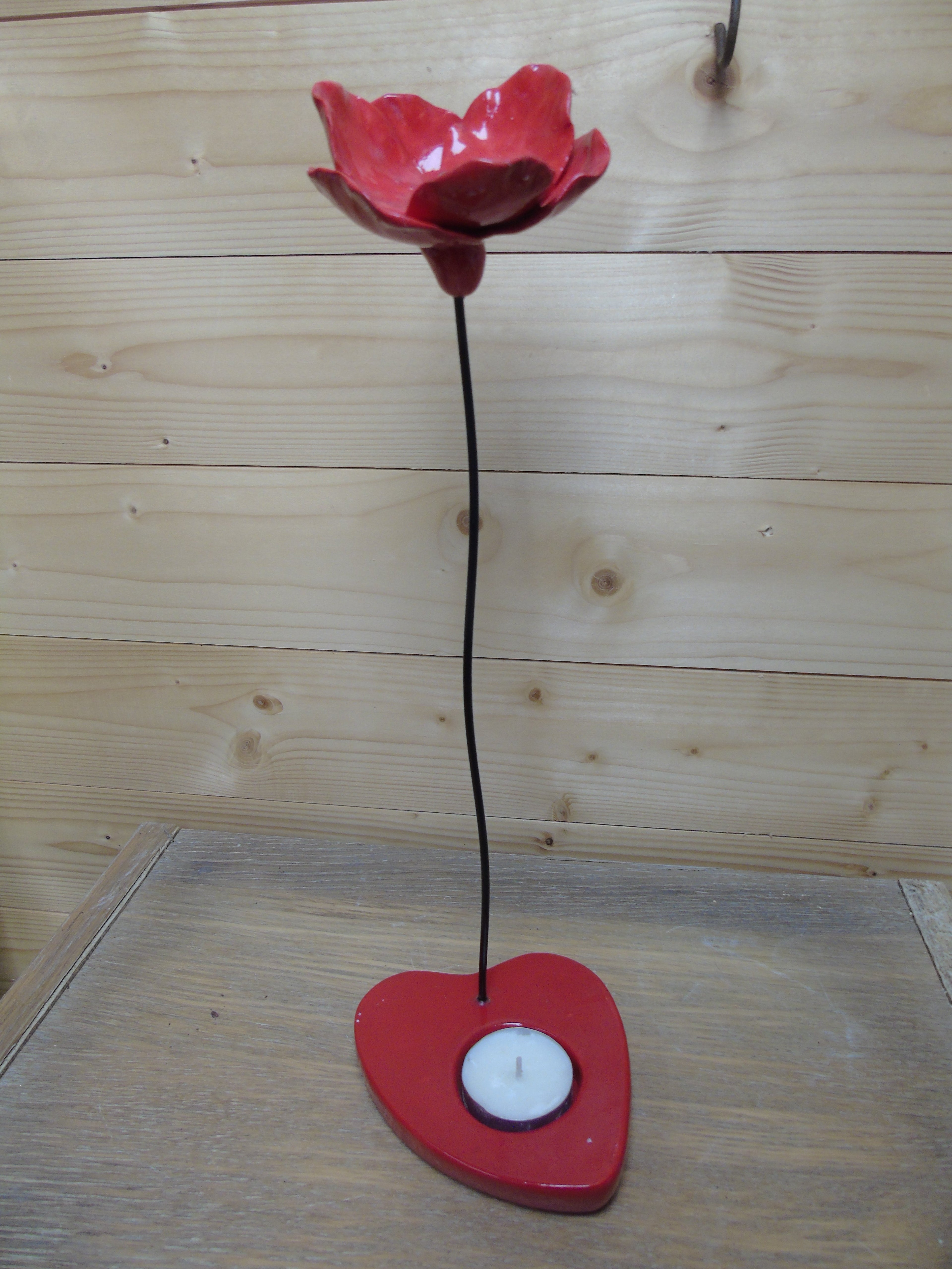 Sfeerverlichting rood hart met roos